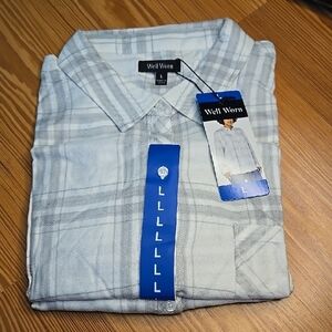 Well Worn Light Gray Checkered Women's Flannel